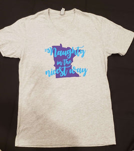 "Naughty in the nicest way" T-shirt V-neck UNISEX